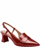 COACH Nikola Leather Slingback Loafer Pumps