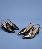 COACH Nikola Metallic Leather Slingback Pumps