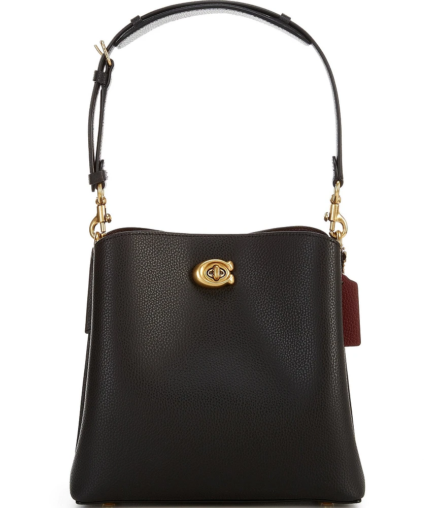 COACH Willow Pebble Leather Bucket Crossbody Bag