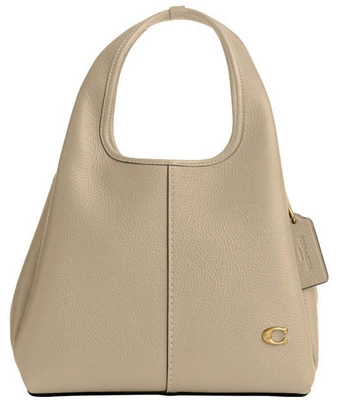 COACH Polished Pebble Leather Lana Gold Tone Shoulder Bag 23