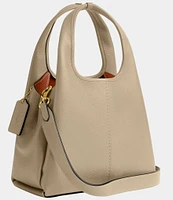 COACH Polished Pebble Leather Lana Gold Tone Shoulder Bag 23