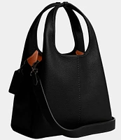 COACH Lana 23 Polished Pebble Leather Solid Black Shoulder Bag