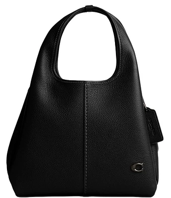 COACH Lana 23 Polished Pebble Leather Solid Black Shoulder Bag