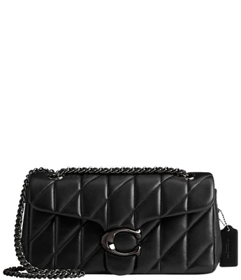 COACH Tabby 26 Quilted Solid Black Leather Shoulder Crossbody Bag