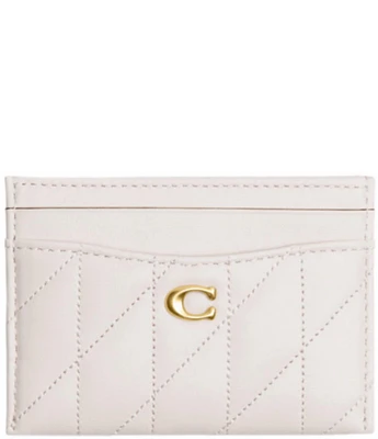 COACH Quilted Nappa Leather Gold Hardware Card Case