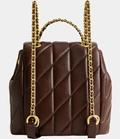 COACH Tabby Leather Pillow Quilt Chain Strap Backpack