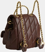 COACH Tabby Leather Pillow Quilt Chain Strap Backpack
