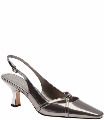 COACH Rowyn Mirror Metallic Leather Slingback Pumps