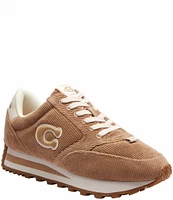 COACH Runner Signature Logo Retro Corduroy Lace-Up Sneakers