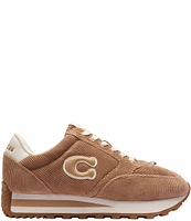 COACH Runner Signature Logo Retro Corduroy Lace-Up Sneakers