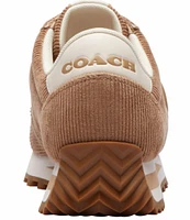 COACH Runner Signature Logo Retro Corduroy Lace-Up Sneakers