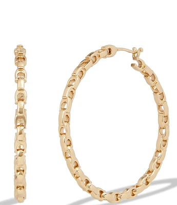 COACH Signature C Chain Hoop Earrings