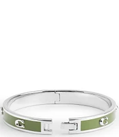 COACH Signature C Enamel Silver Bangle Bracelet