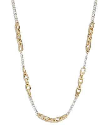 COACH Signature C Mixed Chain Collar Necklace