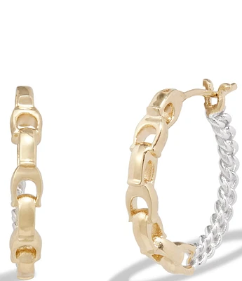 COACH Signature C Mixed Small Hoop Earrings