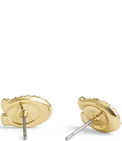 COACH Signature C Pav Turnlock Crystal Stud Earrings