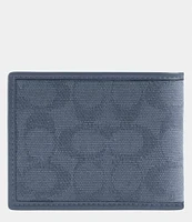 COACH Signature Canvas Jacquard/Refined Calfskin Leather Slim Billfold Wallet