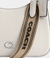 COACH Signature Coated Canvas Silver Zip Crossbody Shoulder Bag