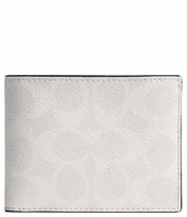 COACH Signature Coated Canvas/Leather Slim Billfold Wallet