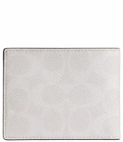 COACH Signature Coated Canvas/Leather Slim Billfold Wallet