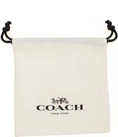 COACH Signature Crystal Charm Hoop Earrings