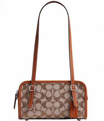 COACH Signature Crystal Jacquard Swing 20 Satchel Bag