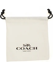 COACH Signature Hangtag Huggies Hoop Earrings