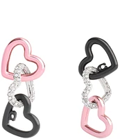 COACH Signature Heart Link Crystal Drop Earrings