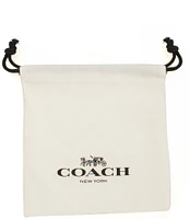 COACH Signature Heart Link Crystal Drop Earrings