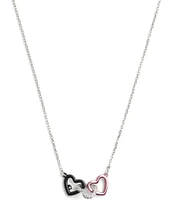 COACH Signature Heart Link Crystal Short Pendant Necklace