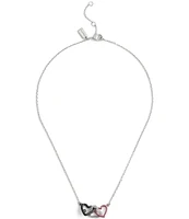 COACH Signature Heart Link Crystal Short Pendant Necklace