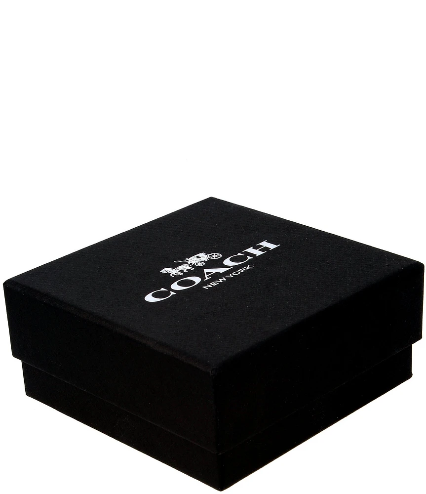 COACH Signature Logo Crystal Bar Drop Earrings