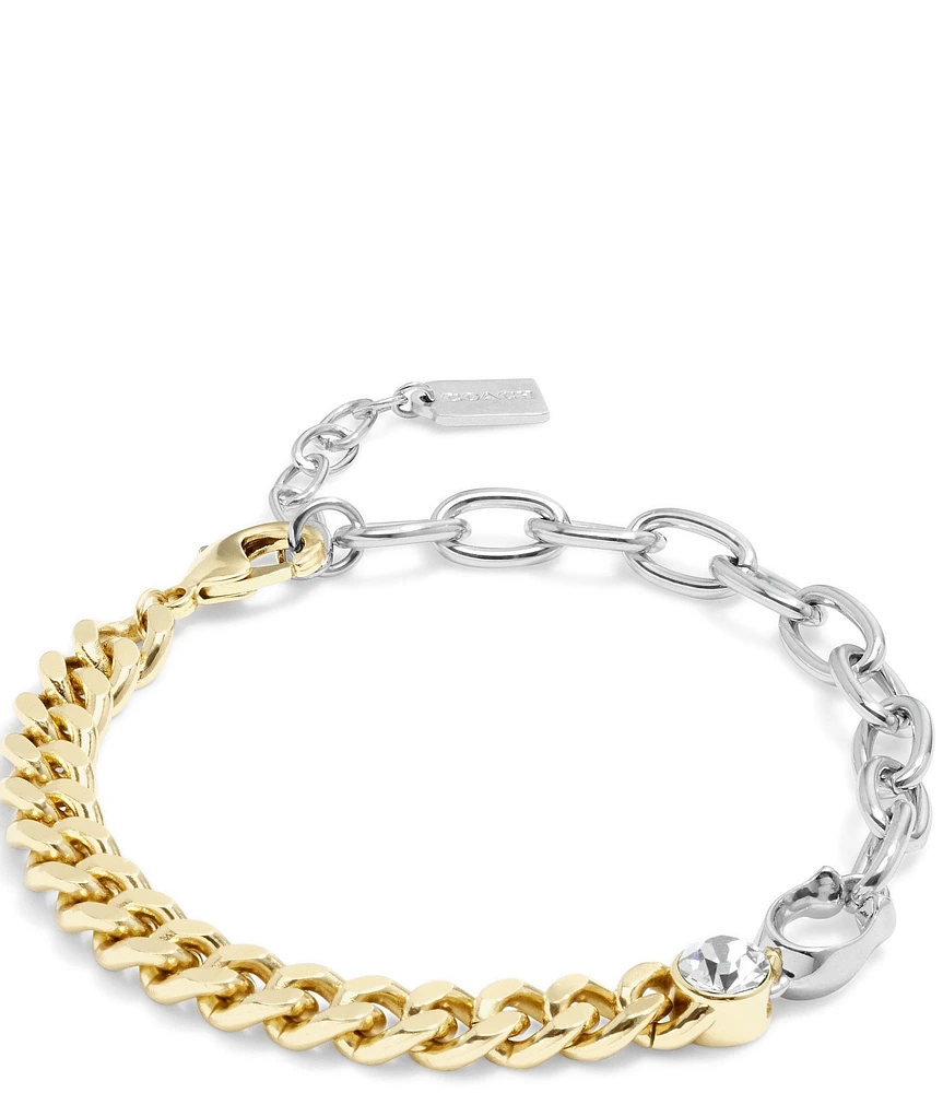 COACH Signature Mixed Chain Line Bracelet