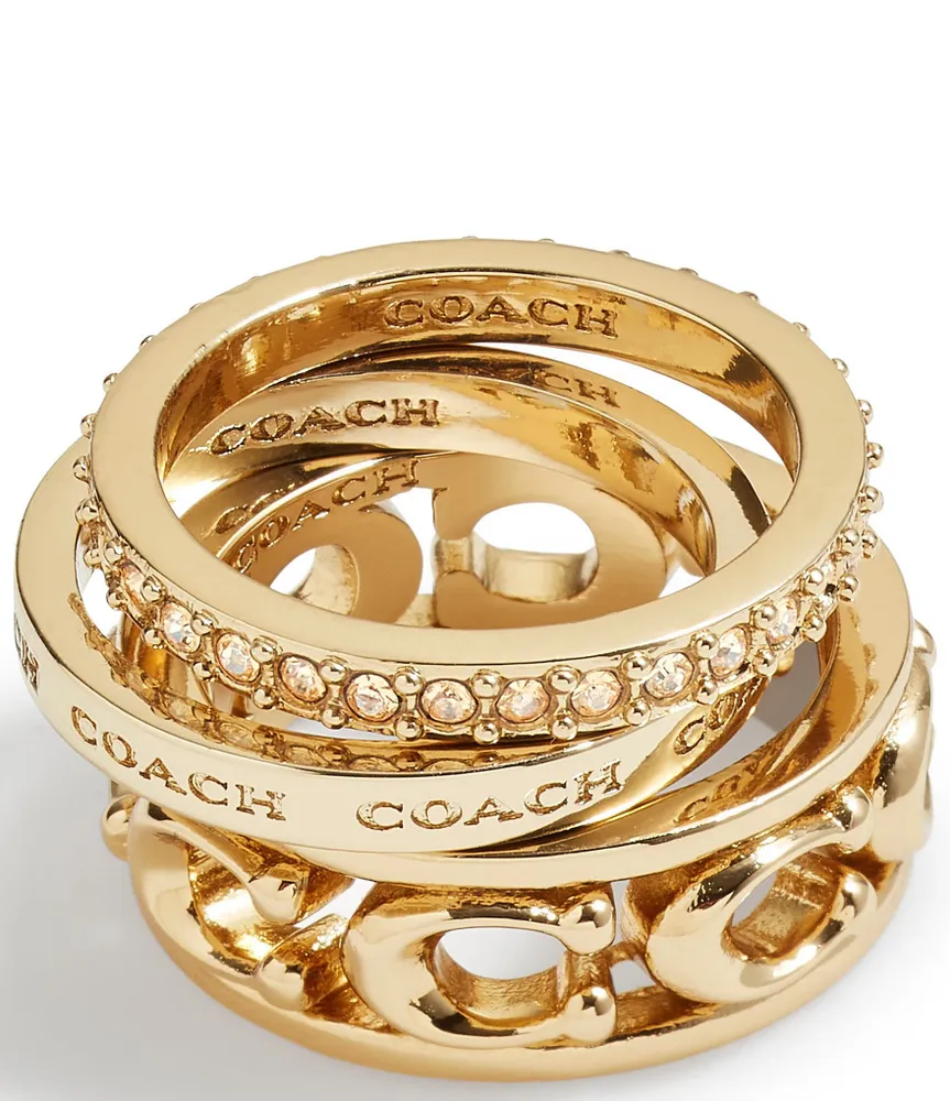 COACH Signature Openwork Band Ring Set