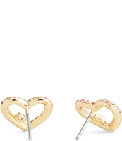 COACH Signature Pav Heart Stud Earrings