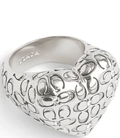 COACH Signature Quilted Heart Cocktail Ring