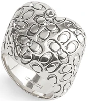 COACH Signature Quilted Heart Cocktail Ring