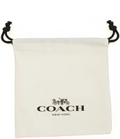 COACH Signature Logo Quilted Heart Crystal Stud Earrings