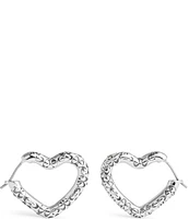 COACH Signature Quilted Heart Hoop Earrings