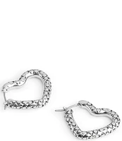 COACH Signature Quilted Heart Hoop Earrings