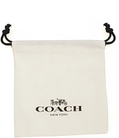 COACH Signature Quilted Heart Hoop Earrings