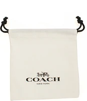 COACH Signature Quilted Heart Huggies Hoop Earrings