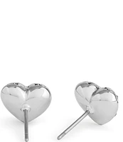 COACH Signature Quilted Heart Stud Earrings