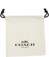 COACH Signature Safety Pin Rhinestone Mismatched Drop Earrings