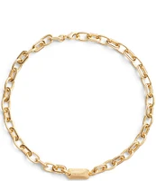 COACH Signature Stitched Gold Chain Collar Necklace