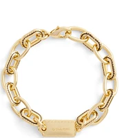 COACH Signature Stitched Gold Chain Link Line Bracelet