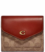 COACH Signature Logo Wyn Colorblock Small Snap Closure Wallet