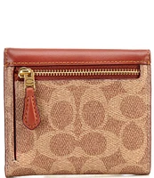 COACH Signature Logo Wyn Colorblock Small Snap Closure Wallet