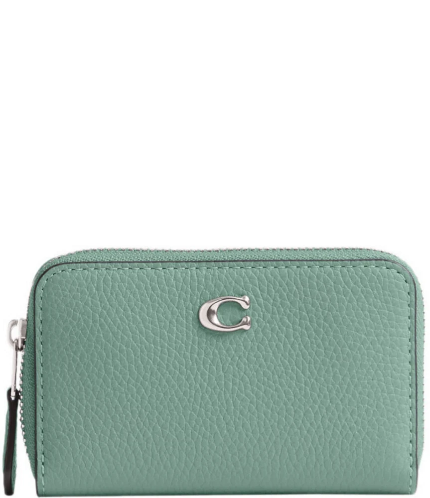 COACH Essential Small Zip Around Silver Hardware Card Case