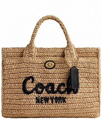 COACH Straw Cargo 26 Tote Bag